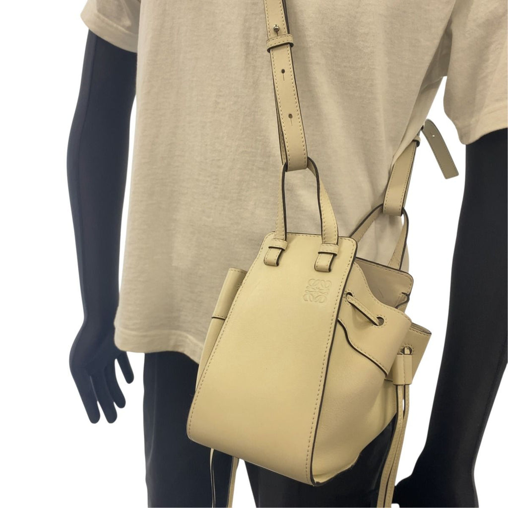 Loewe Anagram Hammock Drawstring Mini White Cream 2-Way Shoulder Bag — view 8