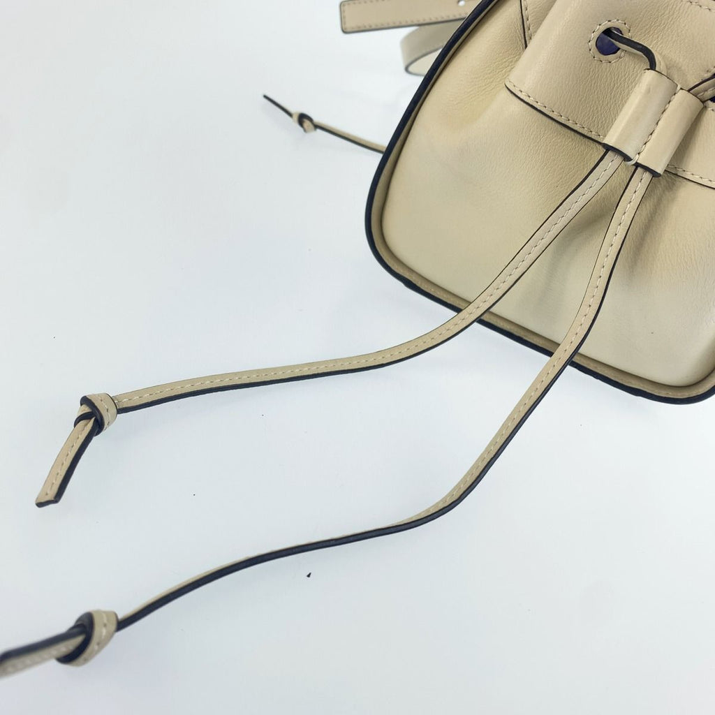 Loewe Anagram Hammock Drawstring Mini White Cream 2-Way Shoulder Bag — view 6