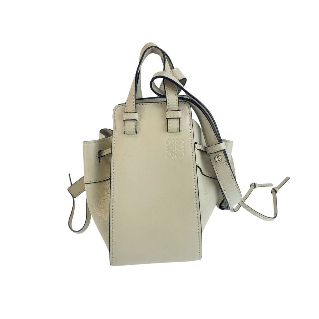 Loewe Anagram Hammock Drawstring Mini White Cream 2-Way Shoulder Bag
