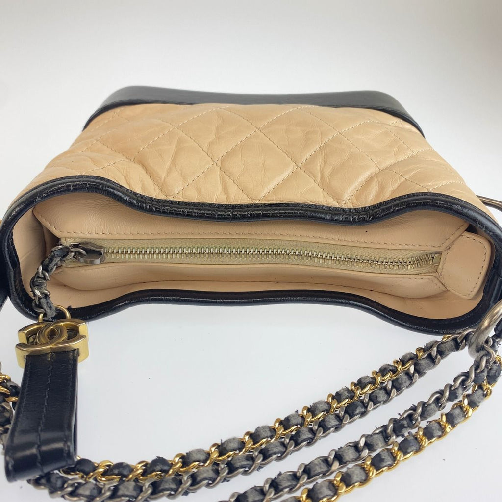 Chanel Gabrielle de Chanel Small Hobo Pink Beige Black Chain Shoulder Bag — view 6