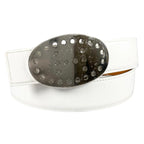 Hermes Evelyne Leather Brown White Belt Silver