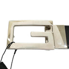 Gucci Square G Leather Brown Black Belt Silver — view 5