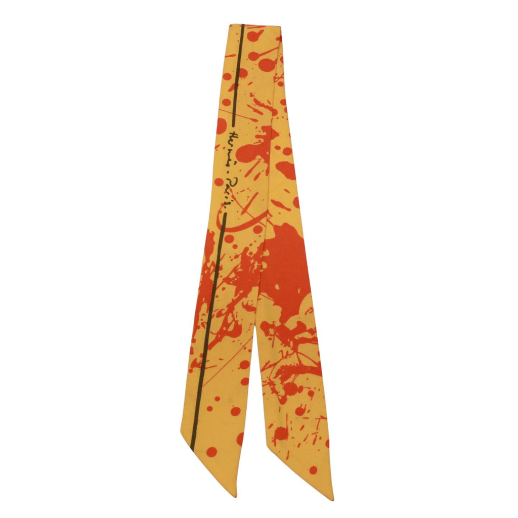 Hermes Twilly Paint Splatter Silk Orange Scarf — view 2