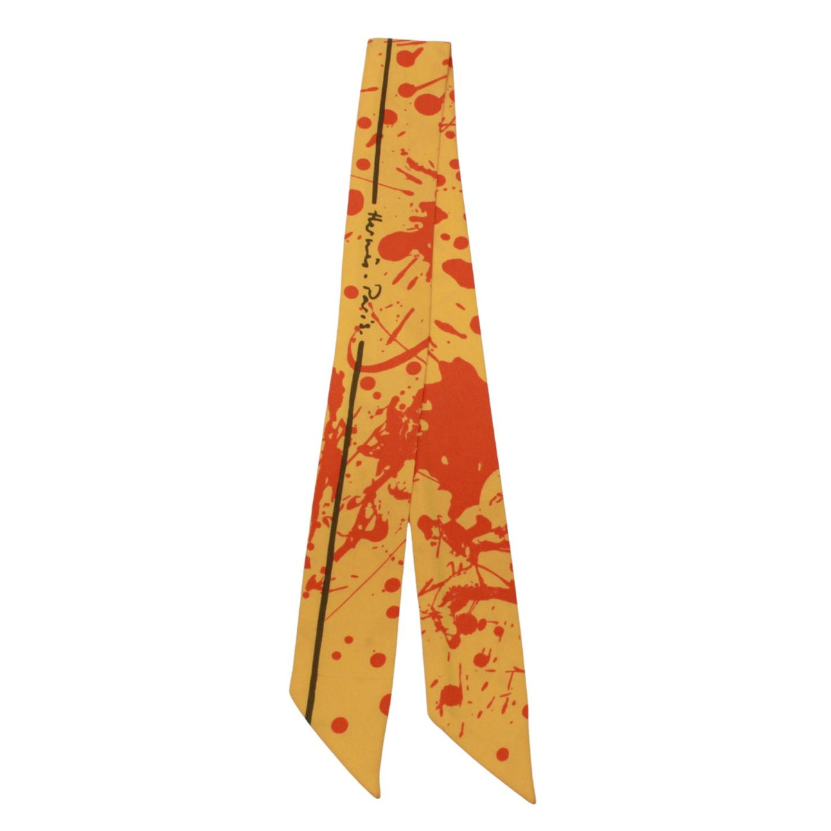Hermes Twilly Paint Splatter Silk Orange Scarf — view 2