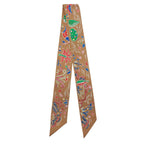 Hermes Twilly Spring Island Silk Brown Multicolor Scarf