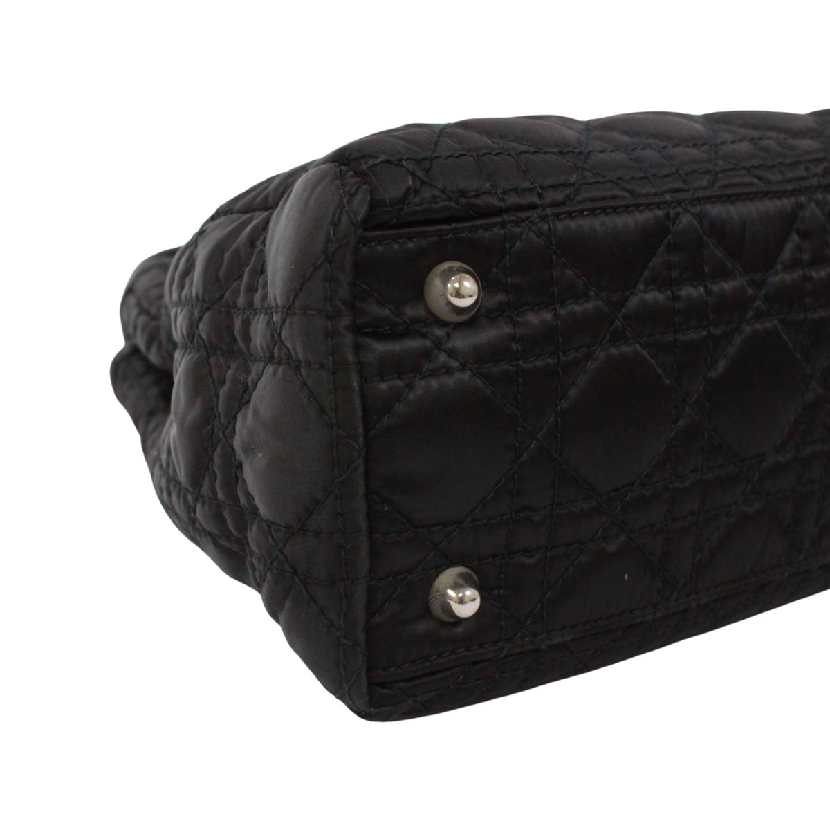 Dior Cannage Charming Rock Bag Nylon Black Handbag Silver — view 6