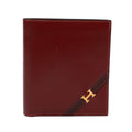 Hermes Box Calf Red Bifold Wallet Gold