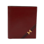 Hermes Box Calf Red Bifold Wallet Gold