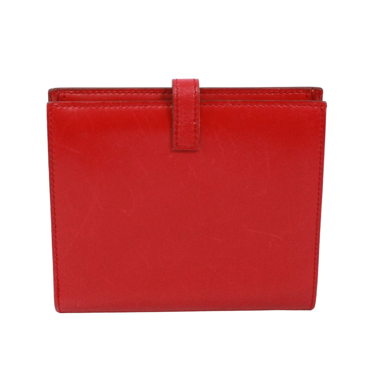 Hermes Saumur Diane Box Calf Red Bifold Wallet Gold — view 2