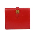 Hermes Saumur Diane Box Calf Red Bifold Wallet Gold