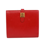 Hermes Saumur Diane Box Calf Red Bifold Wallet Gold