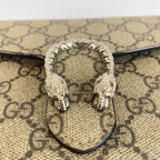 Gucci Dionysus Gray Brown Silver GG Supreme Canvas Shoulder Bag Chain Wallet — view 4