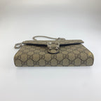 Gucci Dionysus Gray Brown Silver GG Supreme Canvas Shoulder Bag Chain Wallet — view 5