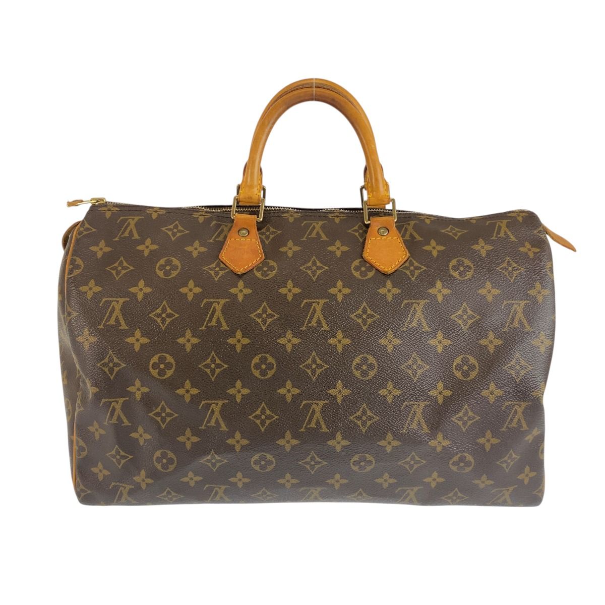 Louis Vuitton Monogram Speedy 40 Brown Leather Mini Boston Bag — view 2