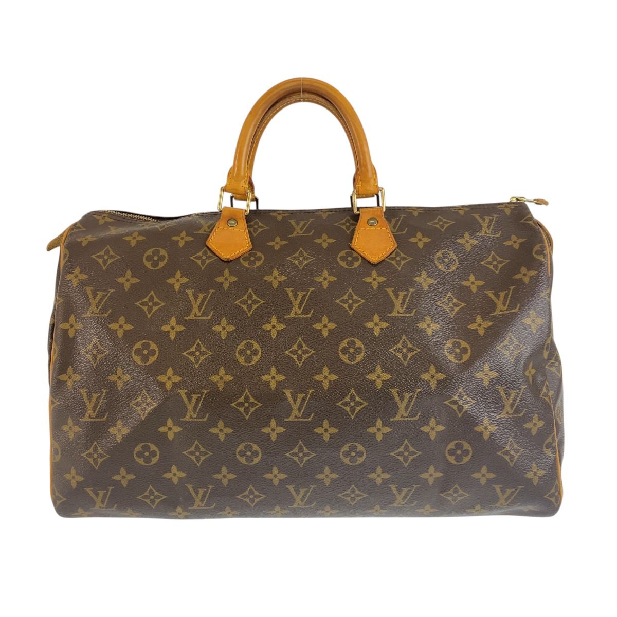Louis Vuitton Monogram Speedy 40 Brown Leather Mini Boston Bag