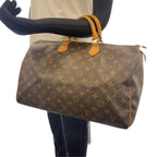Louis Vuitton Monogram Speedy 40 Brown Leather Mini Boston Bag — view 4