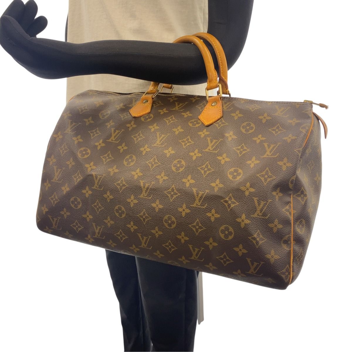 Louis Vuitton Monogram Speedy 40 Brown Leather Mini Boston Bag — view 4