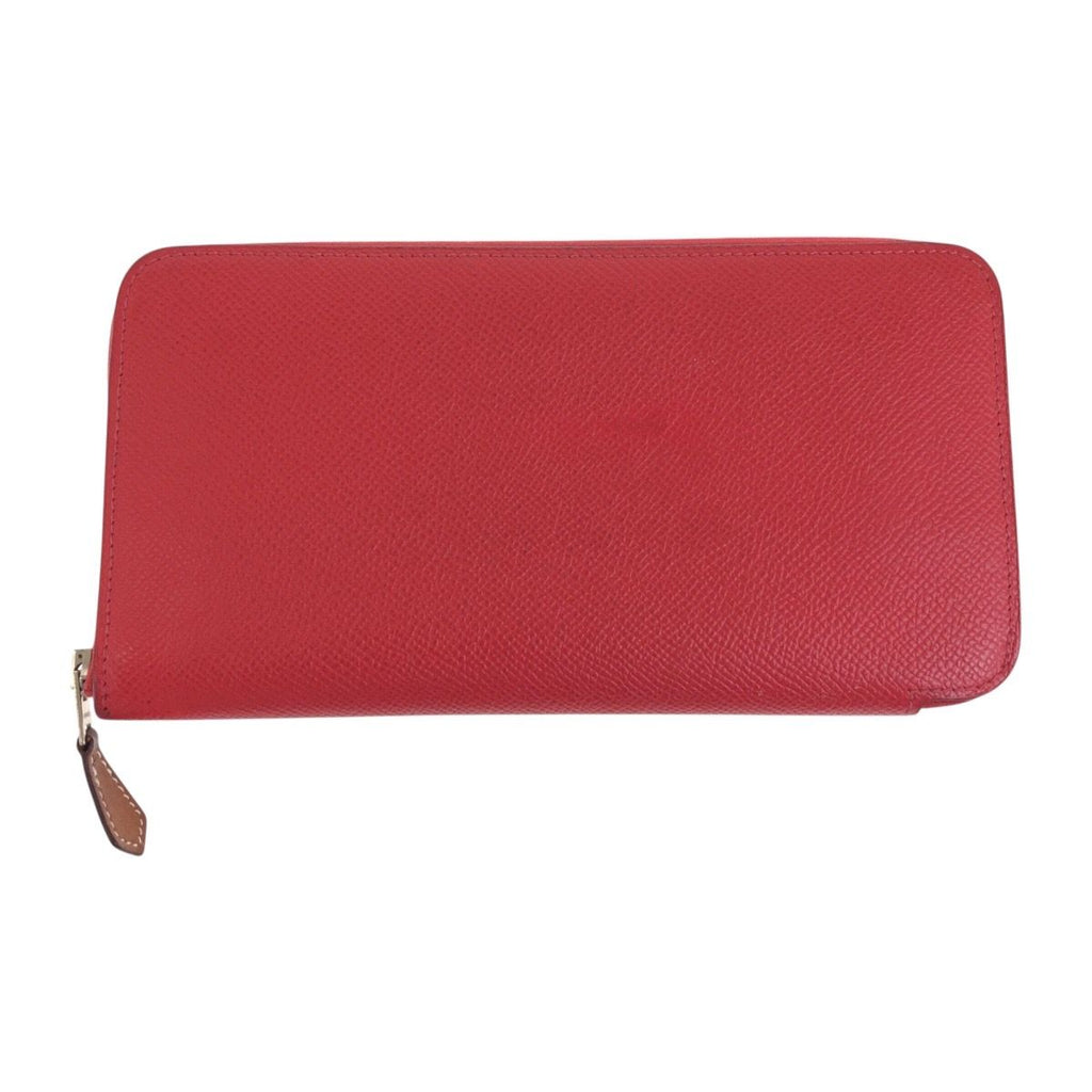 Hermes Azap Silk'in Rouge Red Silver Veau Epsom Wallet — view 2