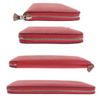 Hermes Azap Silk'in Rouge Red Silver Veau Epsom Wallet — view 7