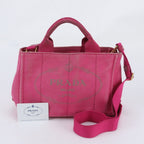 Prada Canapa Leather Canvas 2-Way Shoulder Bag