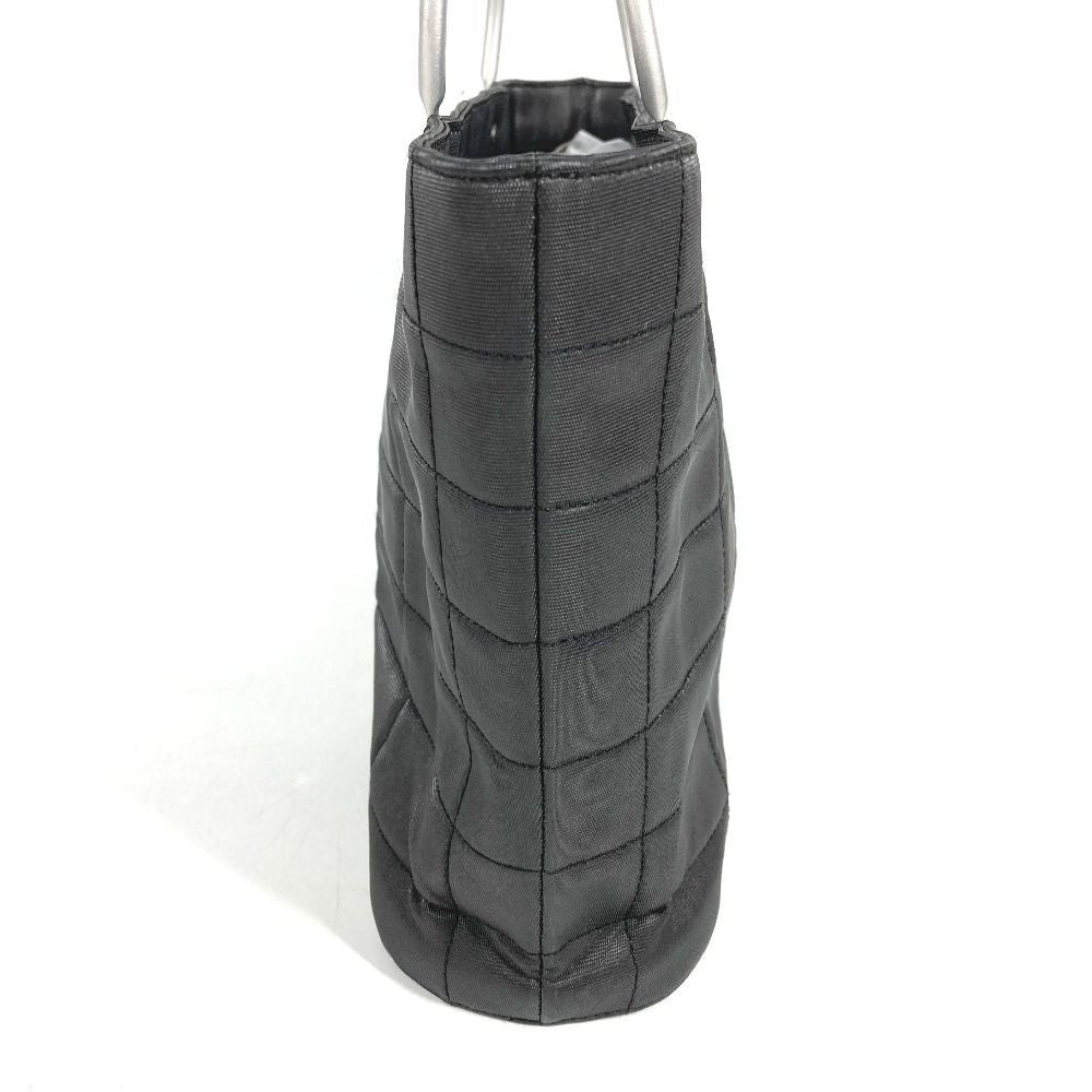 Chanel Handbag Metal Handle CC Logo Russian Choco Bar Nylon Canvas Black — view 4