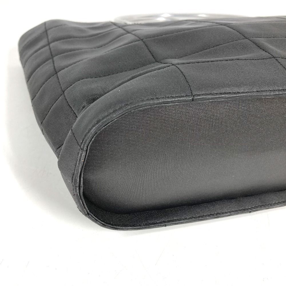 Chanel Handbag Metal Handle CC Logo Russian Choco Bar Nylon Canvas Black — view 7