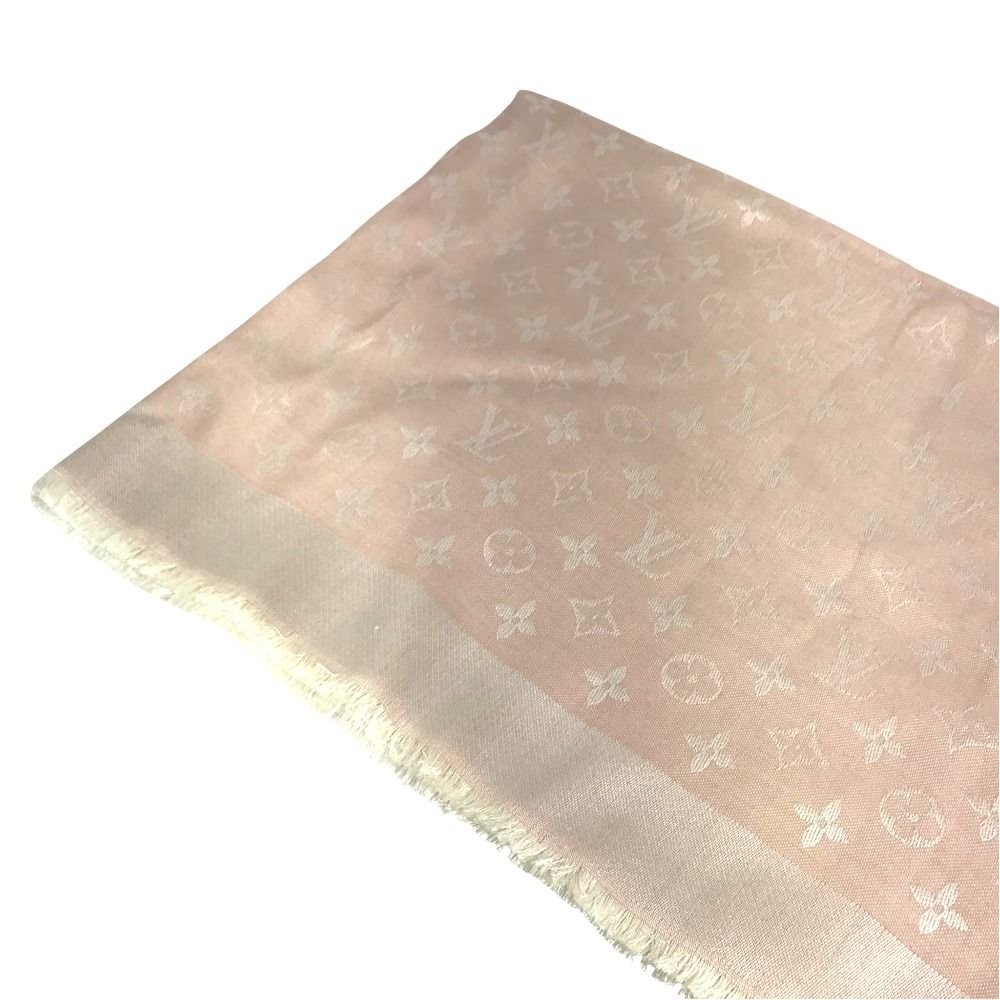 Louis Vuitton Shawl Monogram Wool Pink Scarf — view 3