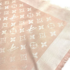 Louis Vuitton Shawl Monogram Wool Pink Scarf — view 4