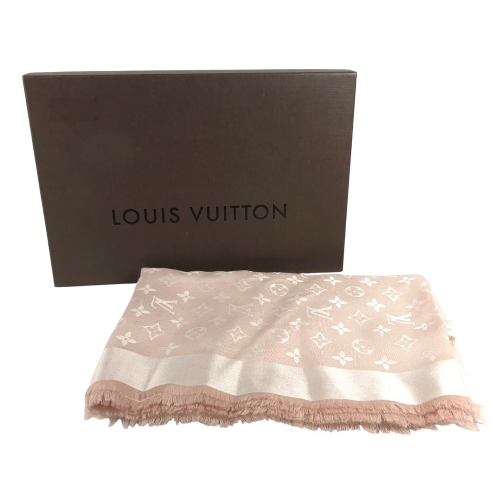 Louis Vuitton Shawl Monogram Wool Pink Scarf — view 7