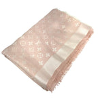 Louis Vuitton Shawl Monogram Wool Pink Scarf