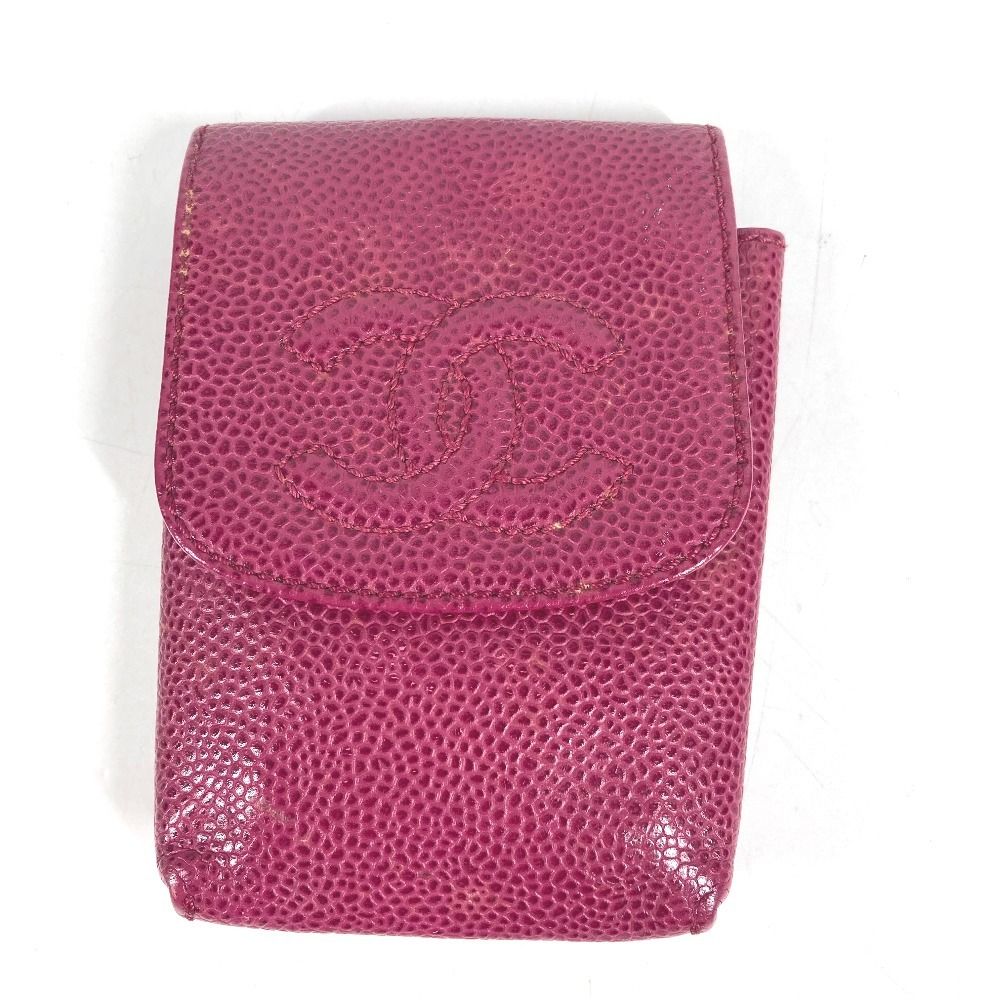 Chanel Galet Case CC Logo Caviar Leather Pink Vanity Bag