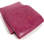 Chanel Galet Case CC Logo Caviar Leather Pink Vanity Bag — view 5