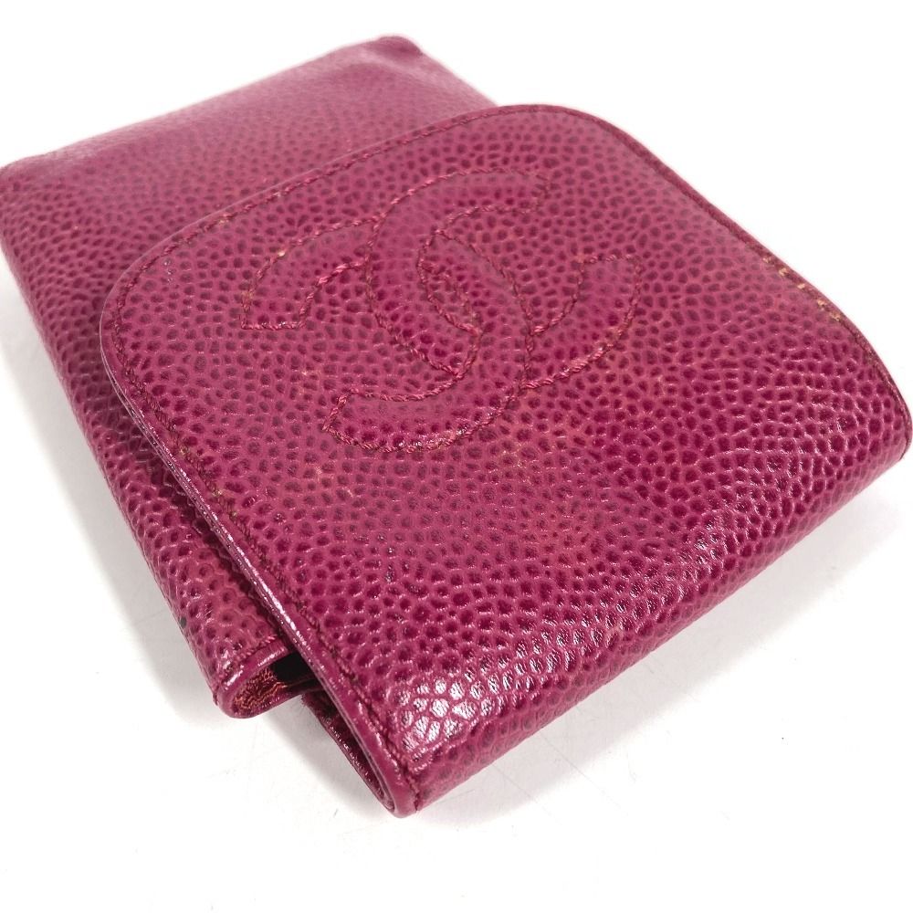 Chanel Galet Case CC Logo Caviar Leather Pink Vanity Bag — view 5