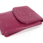 Chanel Galet Case CC Logo Caviar Leather Pink Vanity Bag — view 4