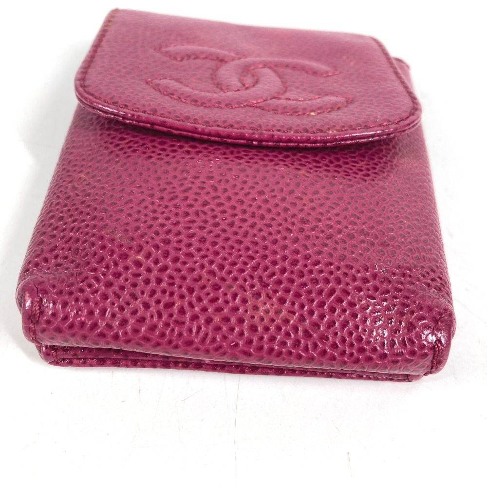 Chanel Galet Case CC Logo Caviar Leather Pink Vanity Bag — view 3