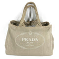 Prada Handbag Canapa Logo Canvas Beige