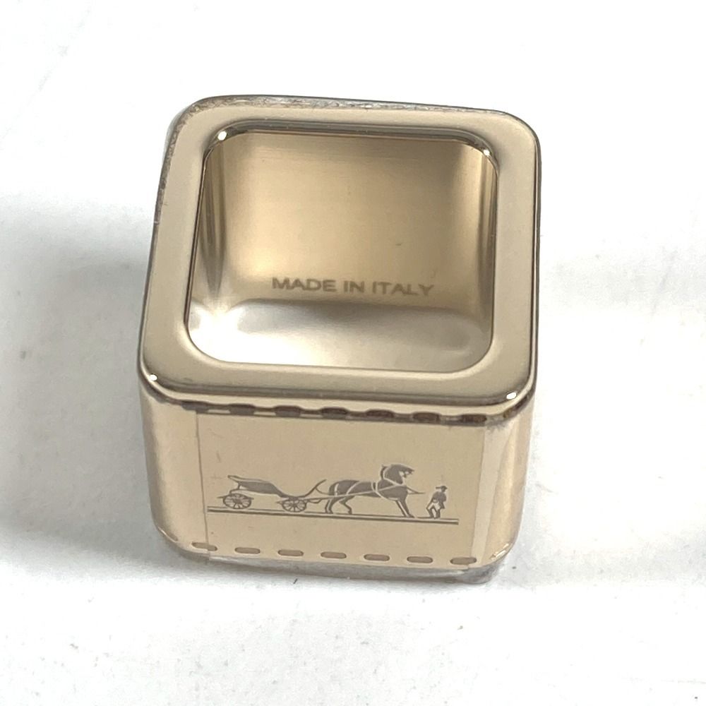 Hermes Scarf Ring Mini Bolduc Logo Metal Gold — view 2