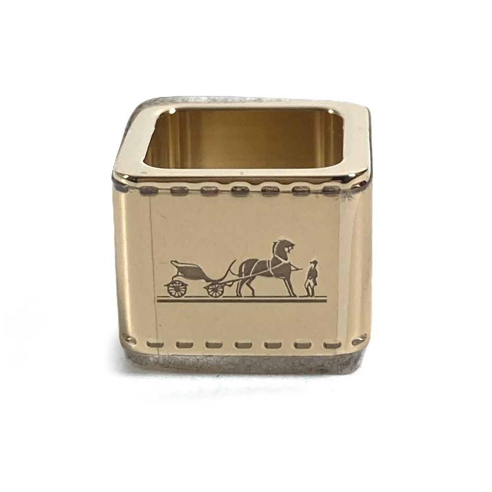 Hermes Scarf Ring Mini Bolduc Logo Metal Gold