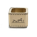 Hermes Scarf Ring Mini Bolduc Logo Metal Gold
