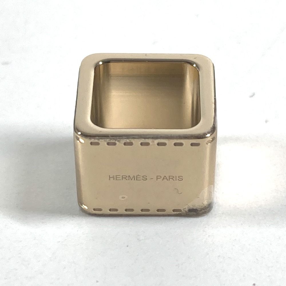 Hermes Scarf Ring Mini Bolduc Logo Metal Gold — view 4
