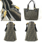 Fendi Tote Bag Zucca Logo Leather Brown — view 8