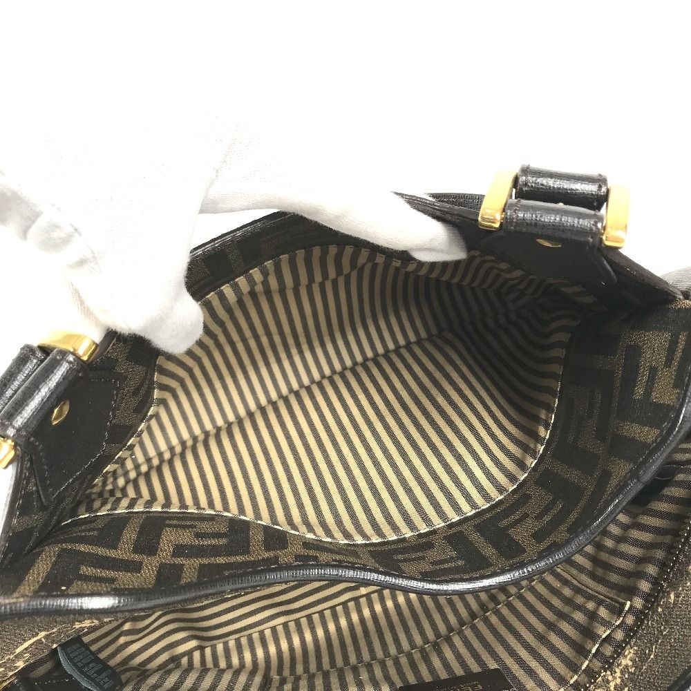 Fendi Tote Bag Zucca Logo Leather Brown — view 7