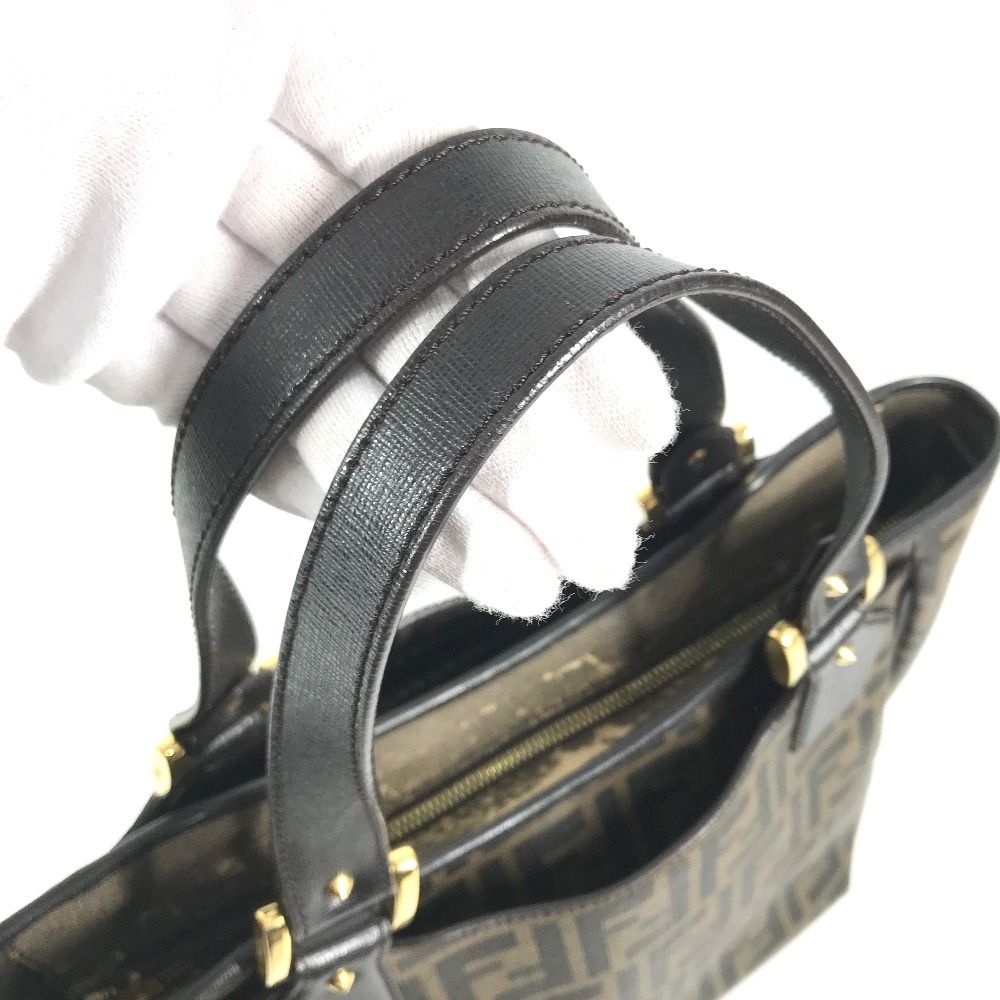 Fendi Tote Bag Zucca Logo Leather Brown — view 2