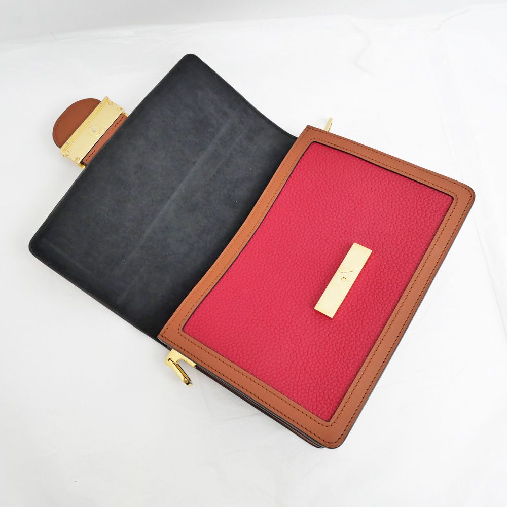 Louis Vuitton Dauphine MM Panama Scarlet Shoulder Bag Taurillon Leather — view 5