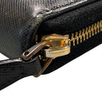 Prada Saffiano Metal Round Zipper Long Wallet 1 Ml506 Black 3347 — view 6