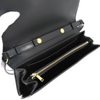 Celine Triomphe Trapeze 2-Way Shoulder Clutch Bag Leather Black Gold Hardware — view 5