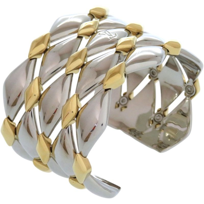 Louis Vuitton Bracelet Maltage Studded Metal Gold Bangle 0705