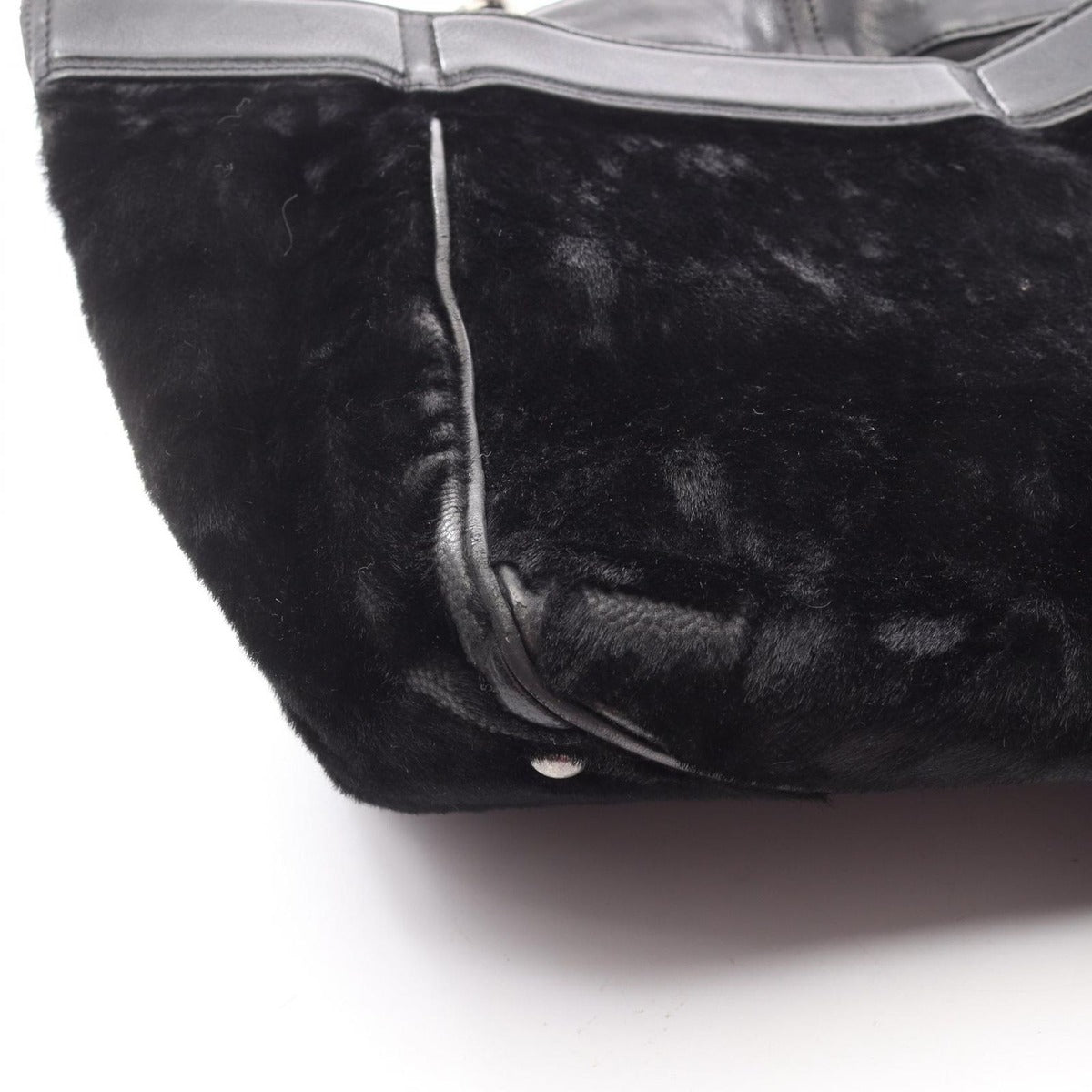 Chanel Tote Black Leather CC Logo Chain Hand B — view 2