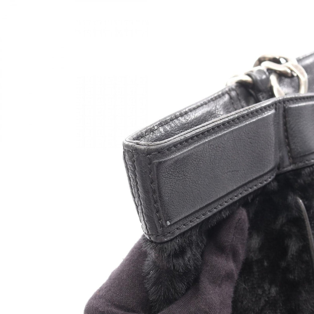 Chanel Tote Black Leather CC Logo Chain Hand B — view 3