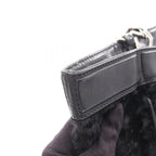 Chanel Tote Black Leather CC Logo Chain Hand B — view 3